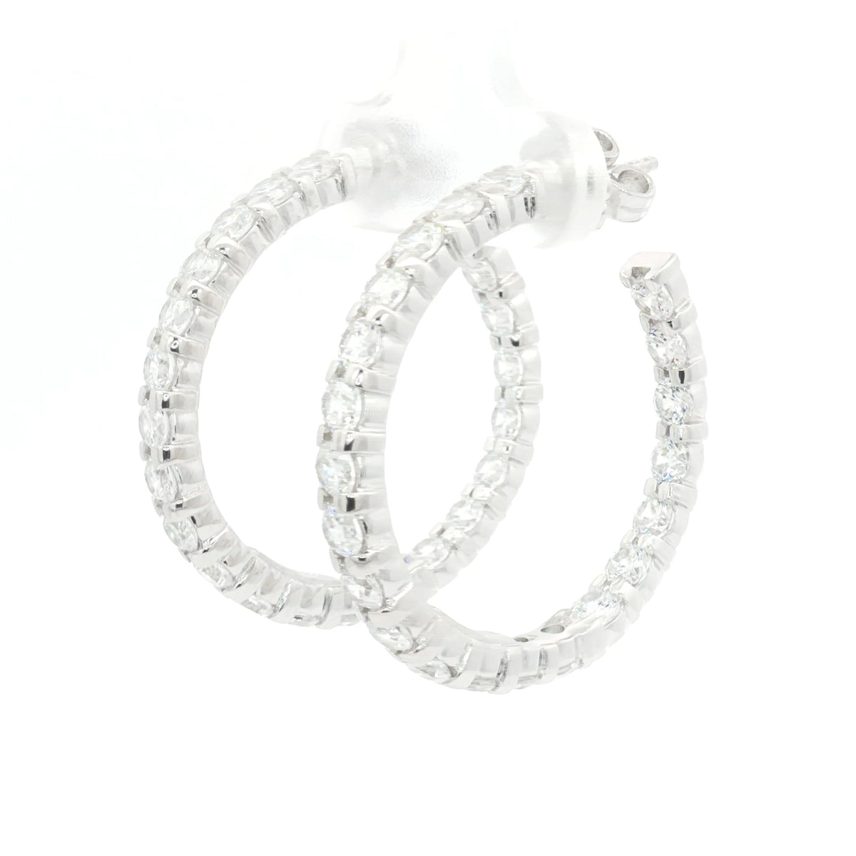 Luxe Diamond Hoop Earrings with Inner Diamonds
