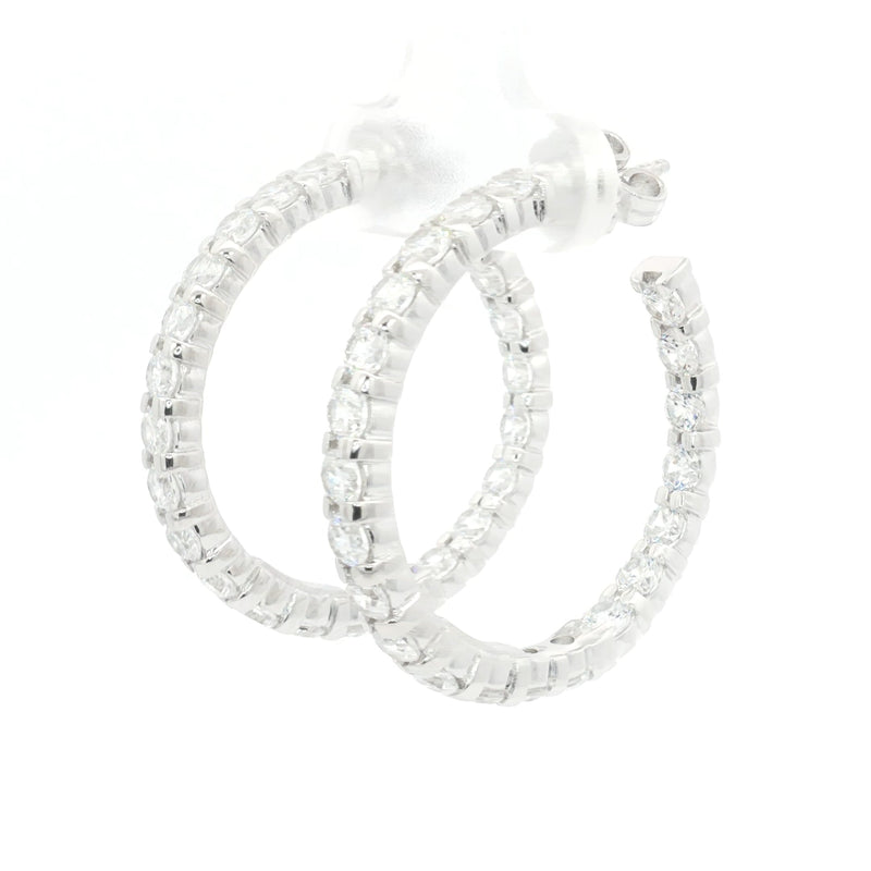 Luxe Diamond Hoop Earrings with Inner Diamonds