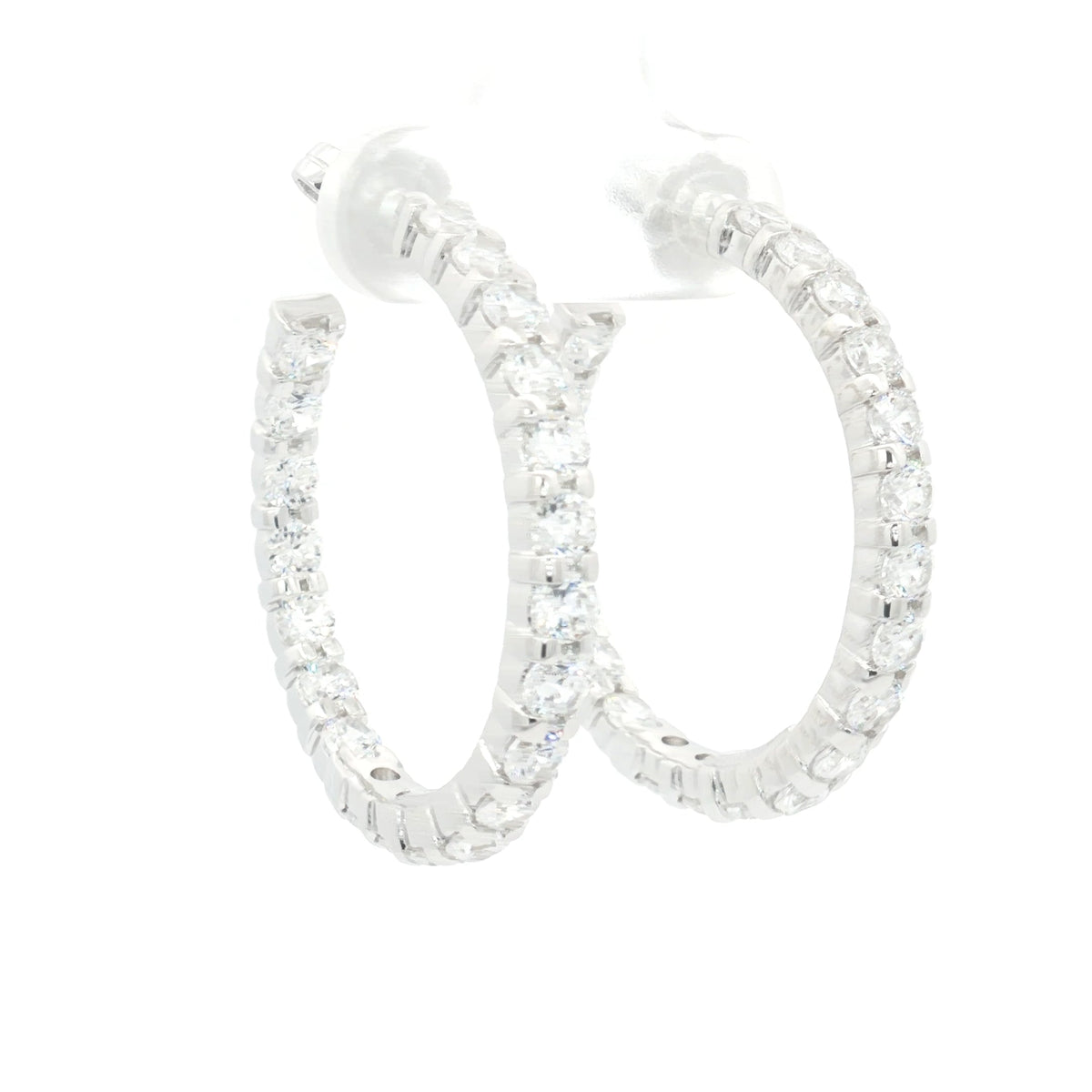 Luxe Diamond Hoop Earrings with Inner Diamonds