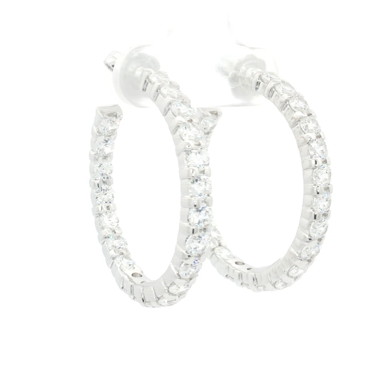 Luxe Diamond Hoop Earrings with Inner Diamonds