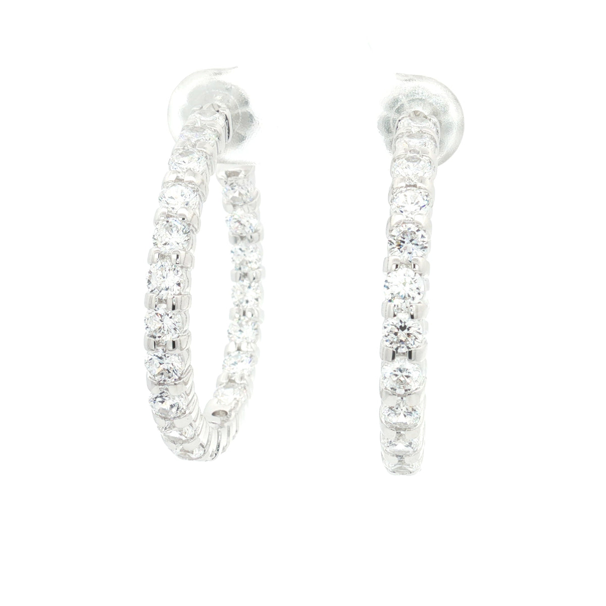 Luxe Diamond Hoop Earrings with Inner Diamonds
