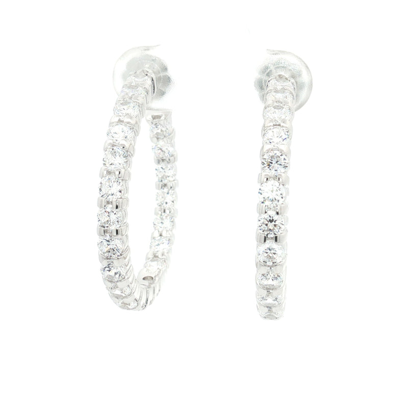 Luxe Diamond Hoop Earrings with Inner Diamonds