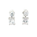 Brilliant and Radiant Cut Drop Earrings