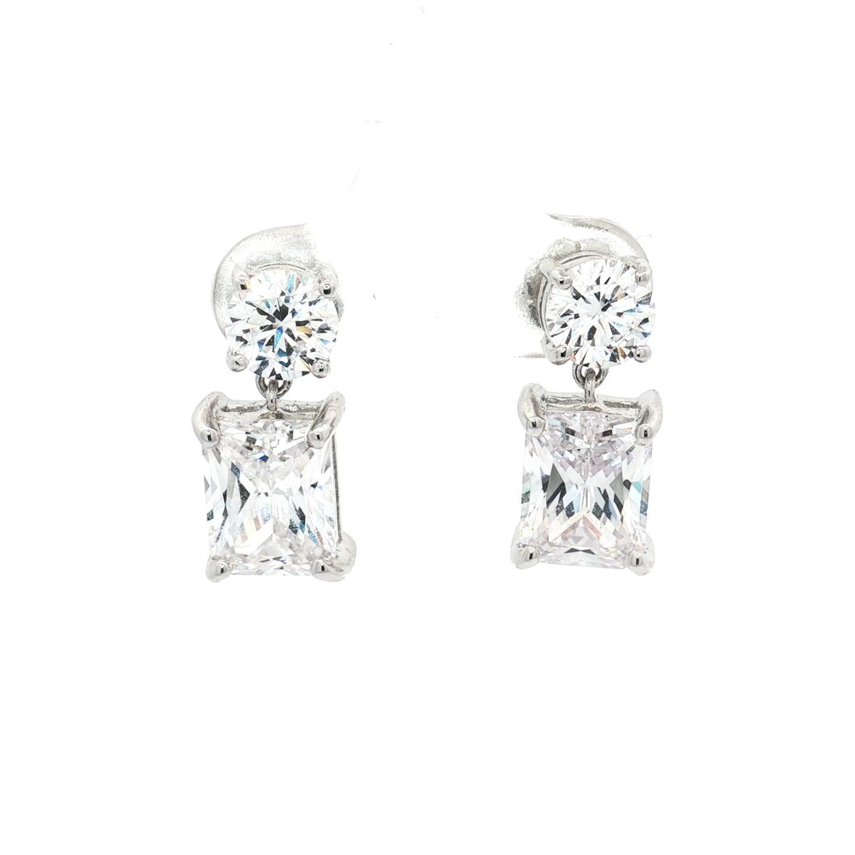Brilliant and Radiant Cut Drop Earrings