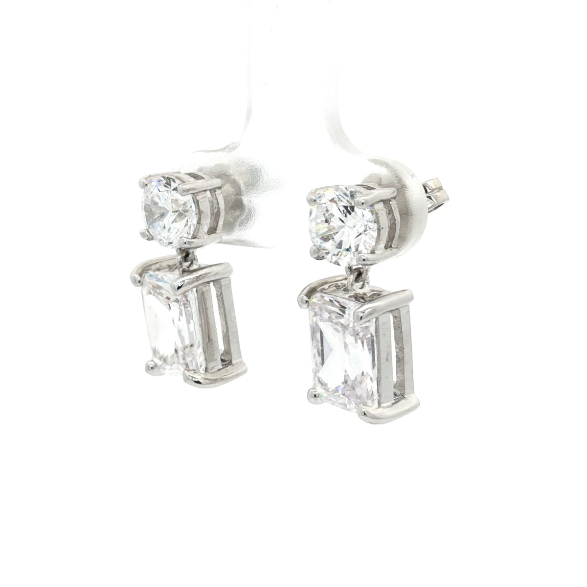 Brilliant and Radiant Cut Drop Earrings