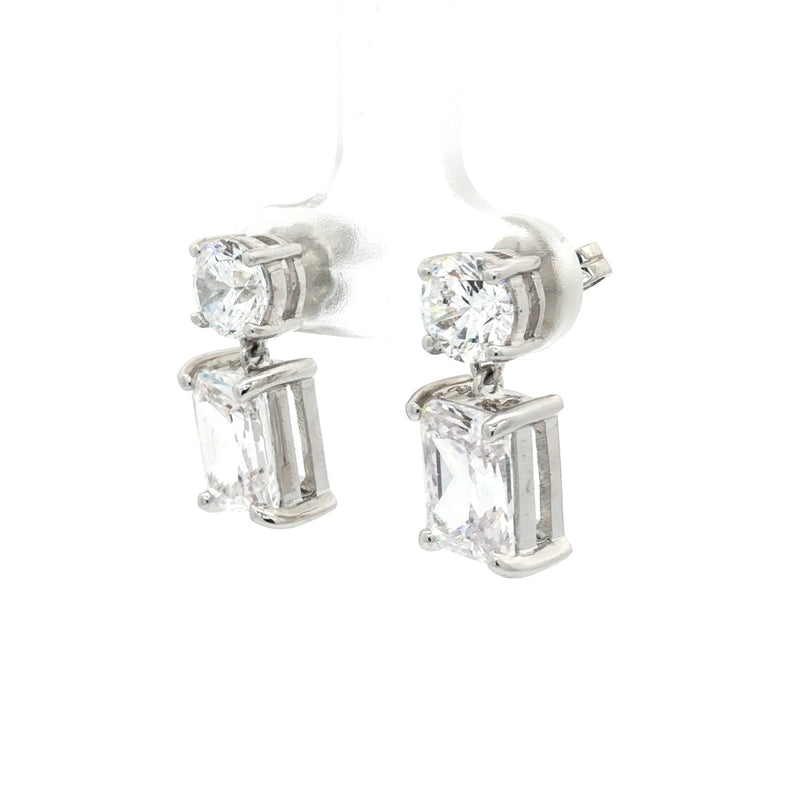 Brilliant and Radiant Cut Drop Earrings
