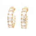 Emerald Cut Hoop Earrings