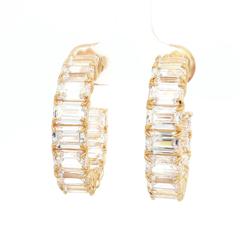 Emerald Cut Hoop Earrings