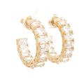 Emerald Cut Hoop Earrings
