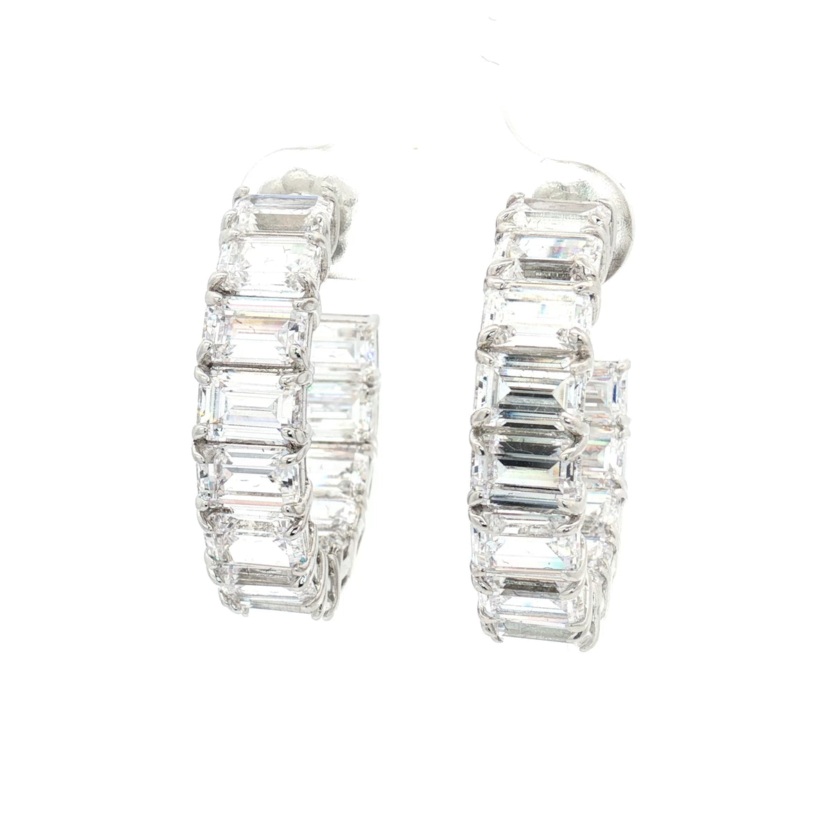 Emerald Cut Hoop Earrings