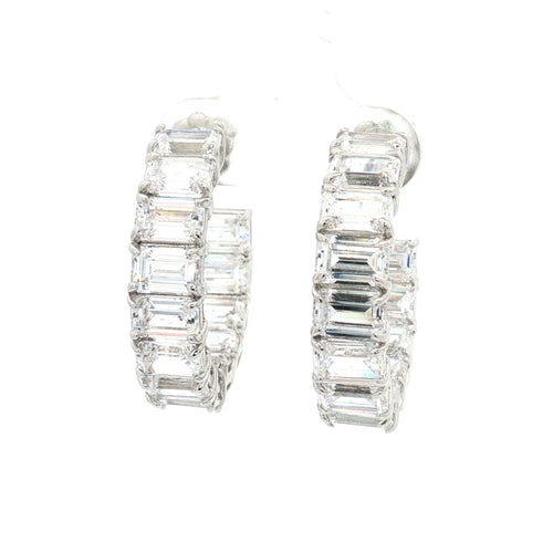 Emerald Cut Hoop Earrings
