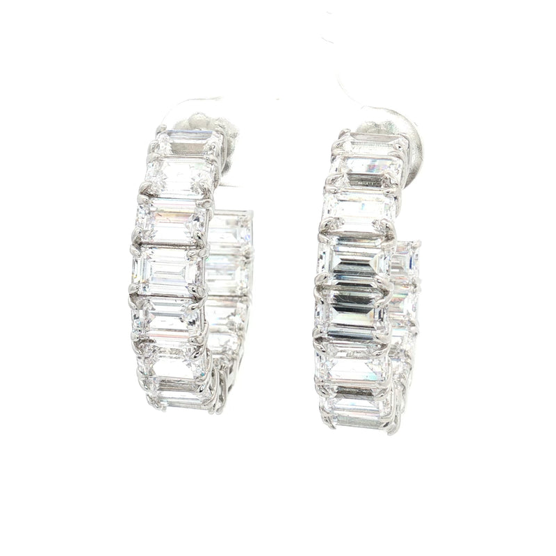 Emerald Cut Hoop Earrings