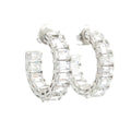 Emerald Cut Hoop Earrings