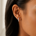 Diamond Hoop Earrings with Inner Diamonds