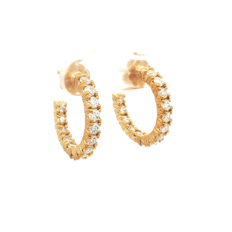 Diamond Hoop Earrings with Inner Diamonds