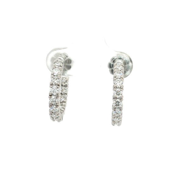 Diamond Hoop Earrings with Inner Diamonds