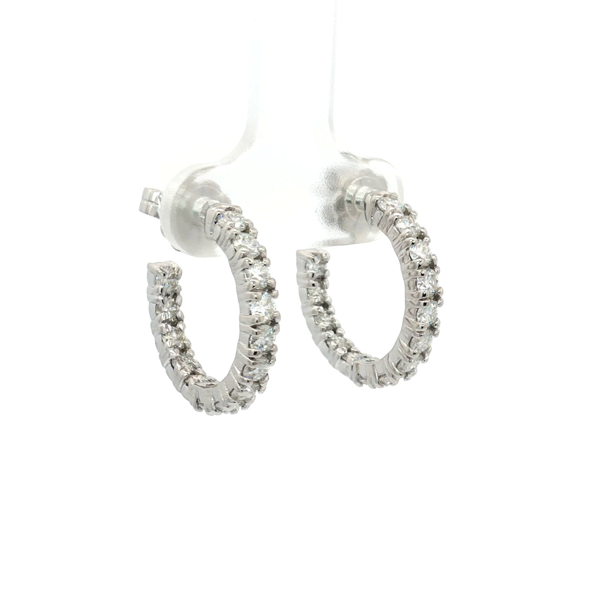 Diamond Hoop Earrings with Inner Diamonds