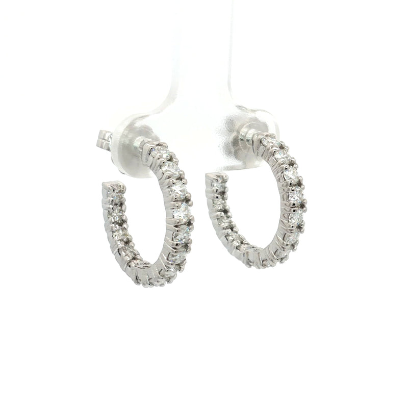 Diamond Hoop Earrings with Inner Diamonds