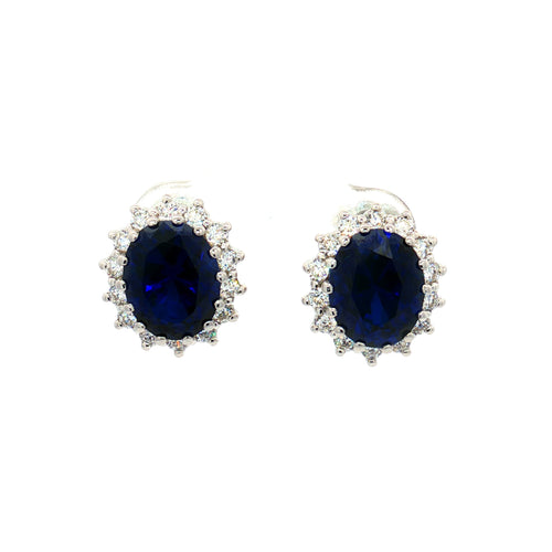 Dutchess Earrings with Sapphire Stone