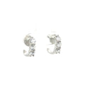 Petite Three Stone Brillant Cut Huggies
