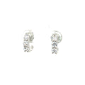 Petite Three Stone Brillant Cut Huggies