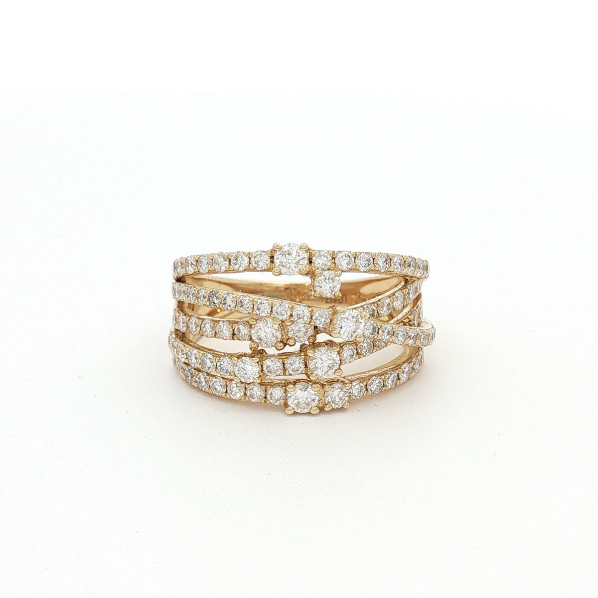 New Multi Cross Over Cascade Ring in Yellow