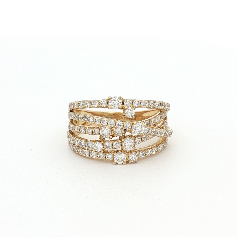 New Multi Cross Over Cascade Ring in Yellow