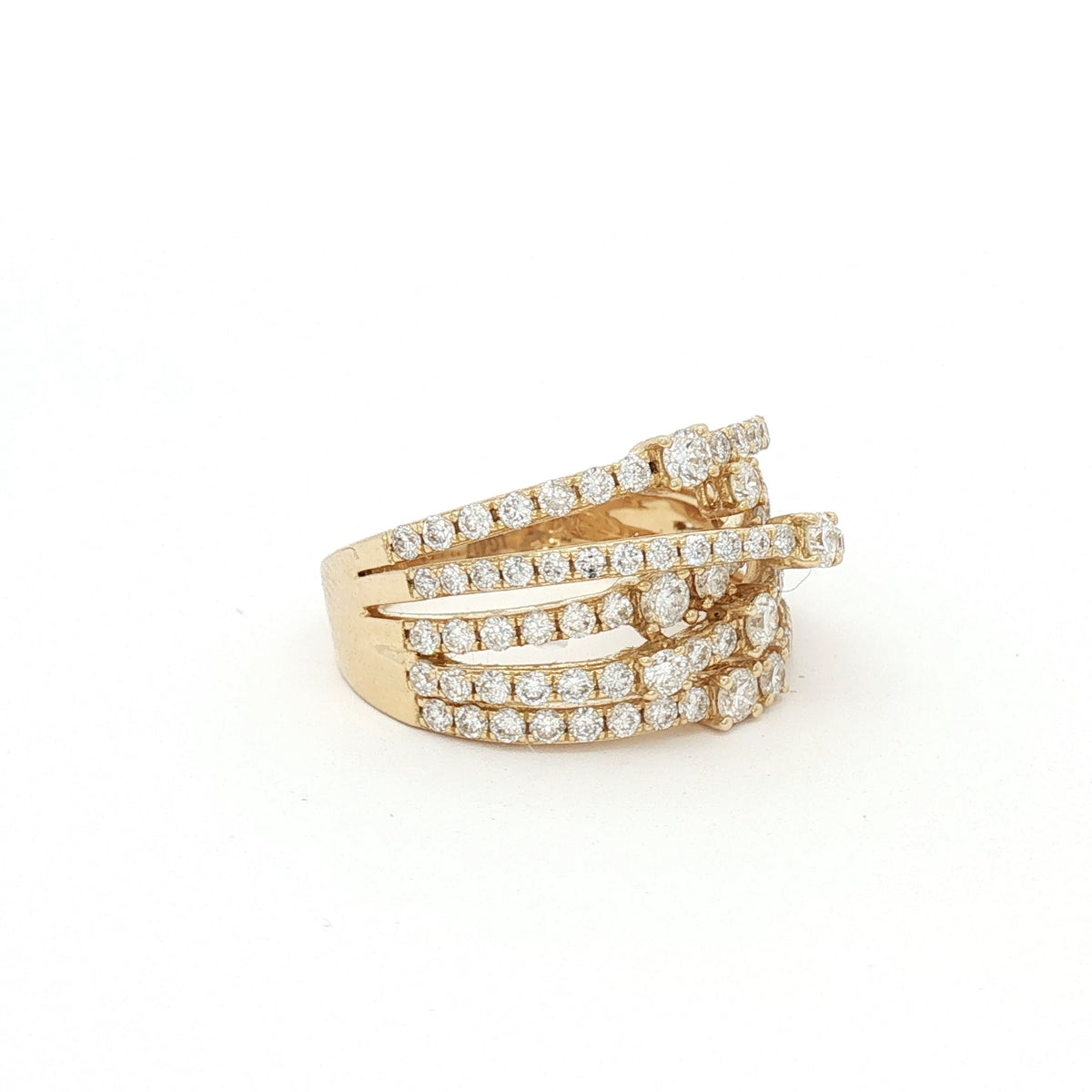 New Multi Cross Over Cascade Ring in Yellow