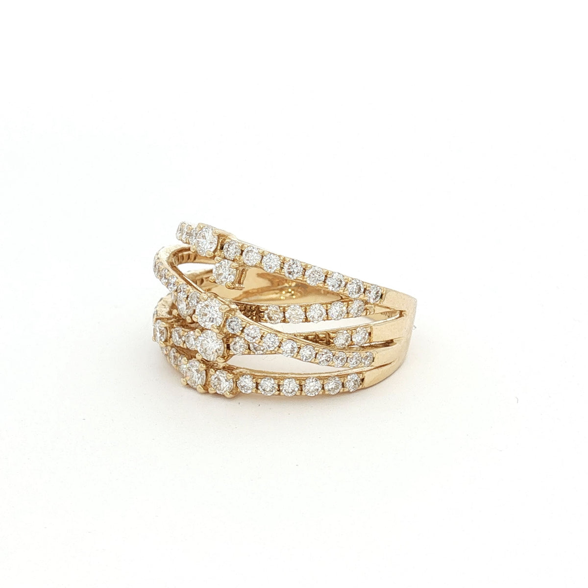 New Multi Cross Over Cascade Ring in Yellow