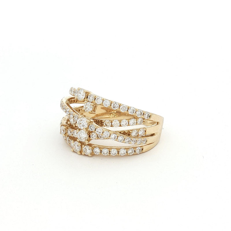 New Multi Cross Over Cascade Ring in Yellow