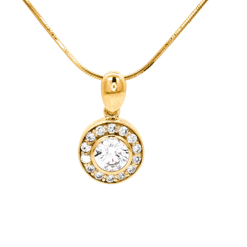 The Bezel Set Halo Pendant