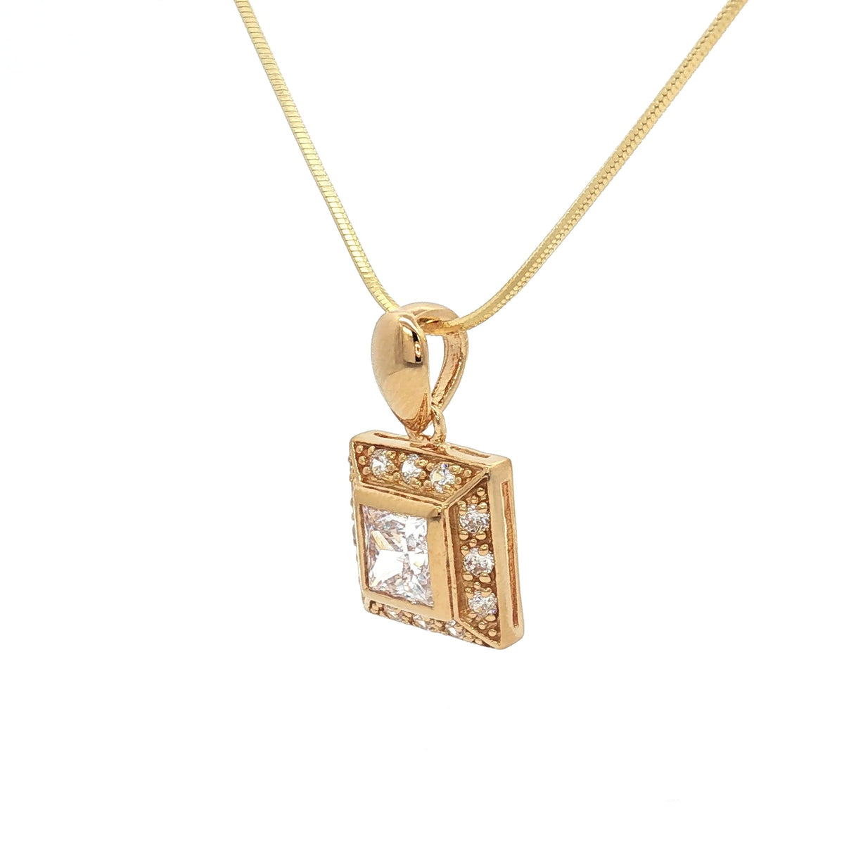 The Princess Cut Halo Pendant