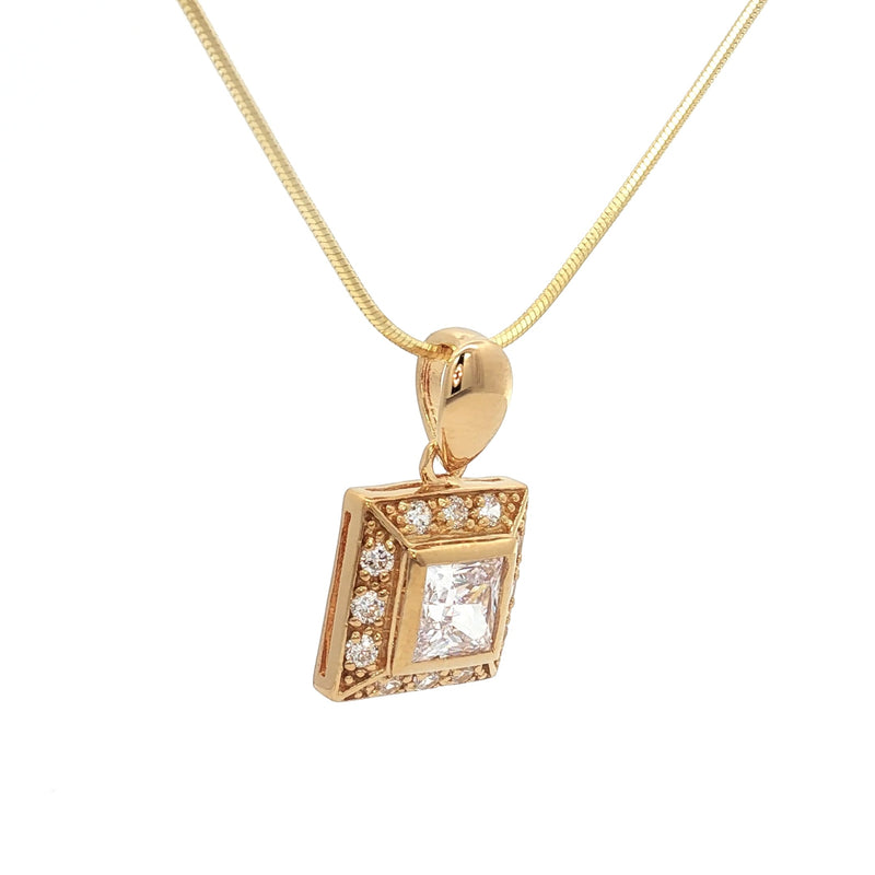 The Princess Cut Halo Pendant