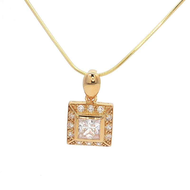 The Princess Cut Halo Pendant