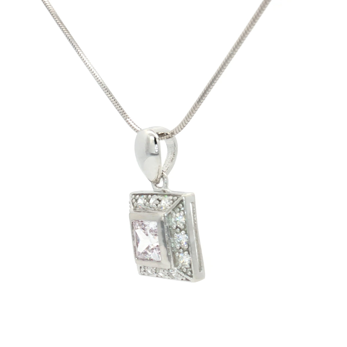 The Princess Cut Halo Pendant