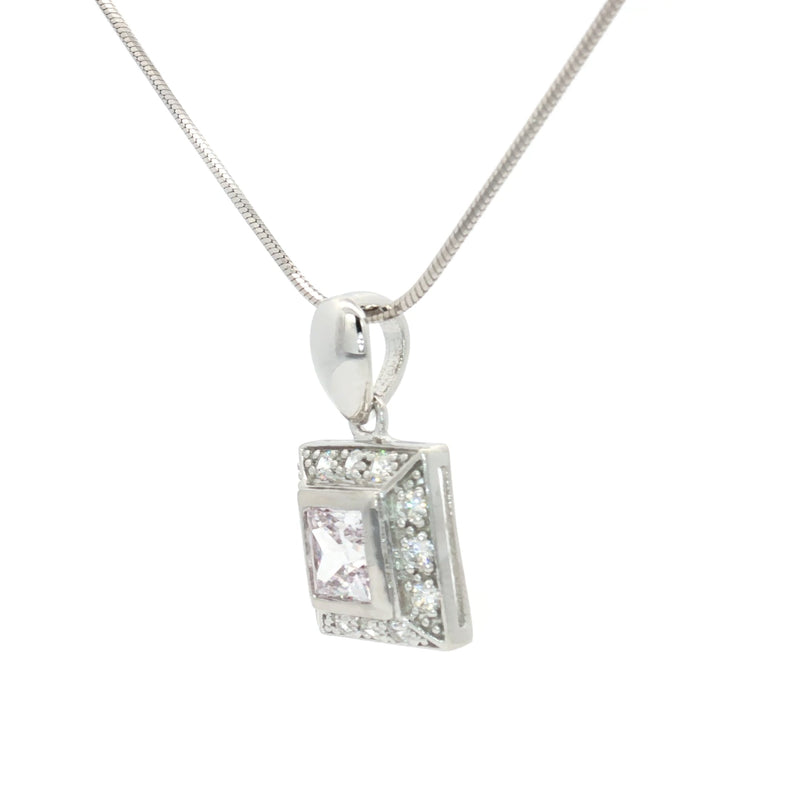 The Princess Cut Halo Pendant