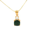 The Meghan Pendant with a Emerald on Yellow
