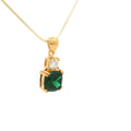 The Meghan Pendant with a Emerald on Yellow