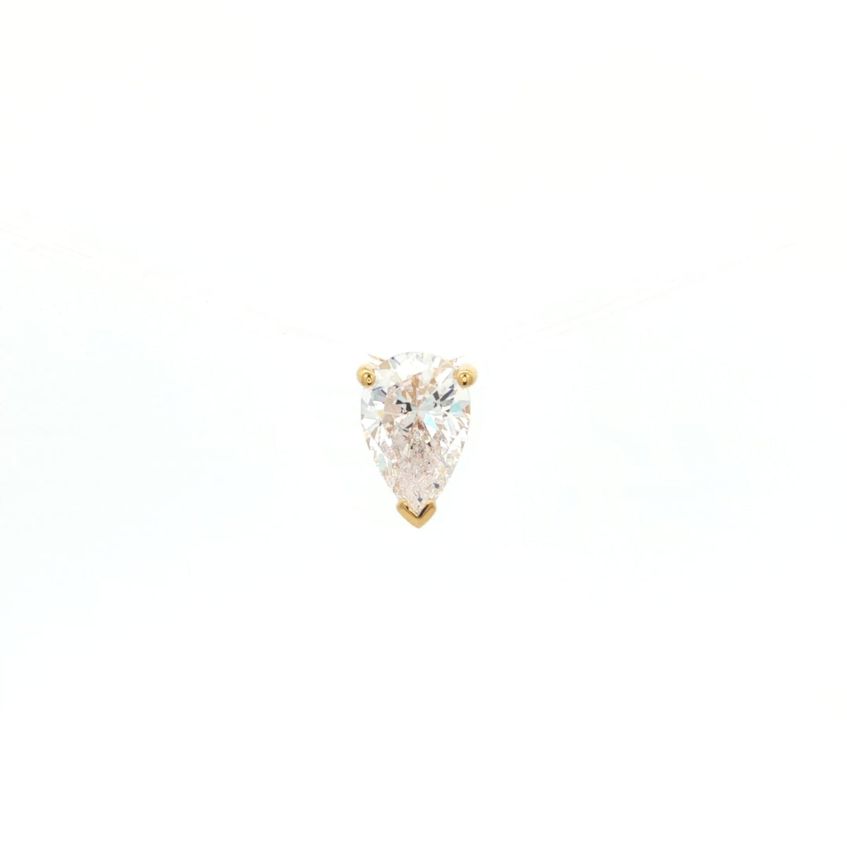 Teardrop Floating Diamond in yellow