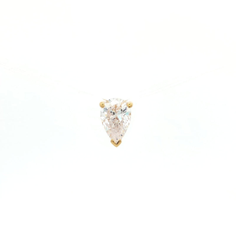 Teardrop Floating Diamond in yellow
