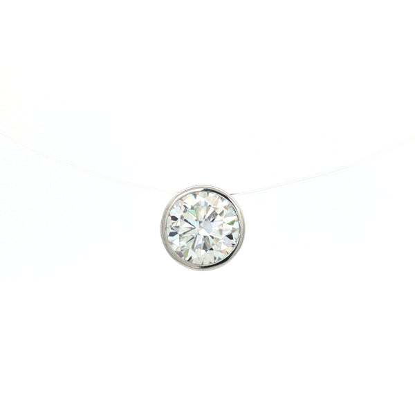 Lisa's Choice - Large Floating Diamond on illusion Wire