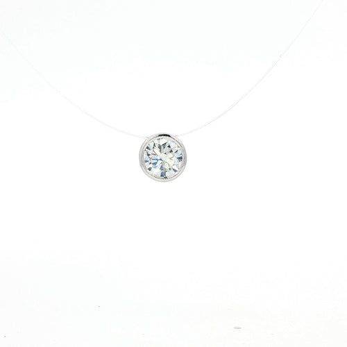 Lisa's Choice - Large Floating Diamond Lab Grown CERTIFIED DIAMOND on illusion wire