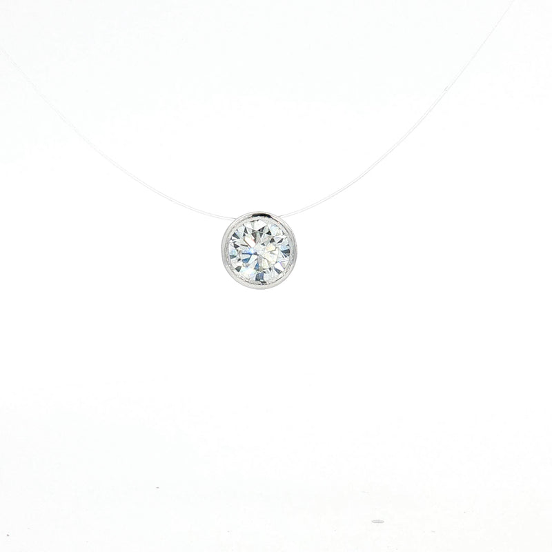Lisa's Choice - Large Floating Diamond Lab Grown CERTIFIED DIAMOND on illusion wire