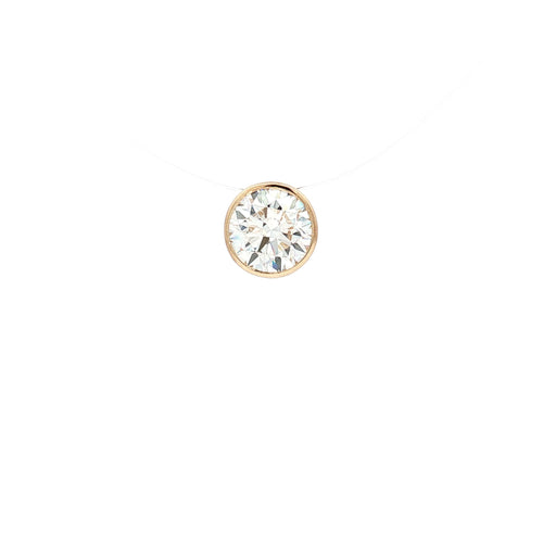 Lisa's Choice - Large Floating Diamond Lab Grown CERTIFIED DIAMOND on illusion wire on 9ct yellow gold
