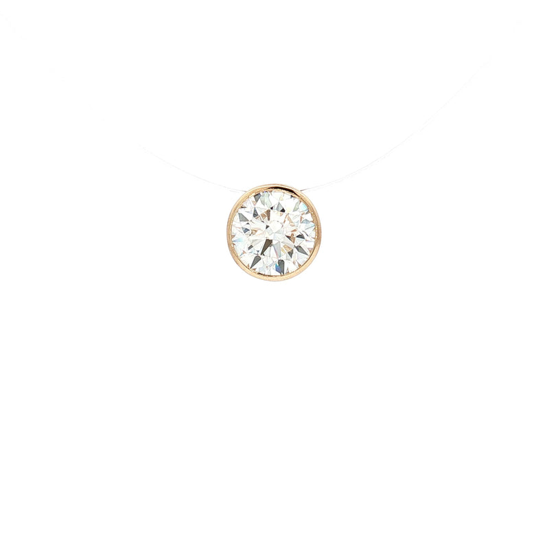 Lisa's Choice - Large Floating Diamond Lab Grown CERTIFIED DIAMOND on illusion wire on 9ct yellow gold
