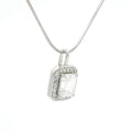The Emerald Cut Halo Pendant