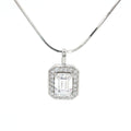 The Emerald Cut Halo Pendant