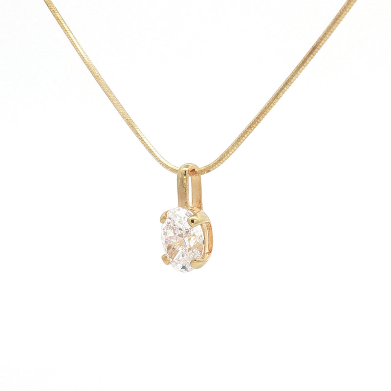 The Oval Solitaire Pendant