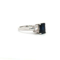 Baguette Cut Three Stone Ring with Sapphire Centre Stone