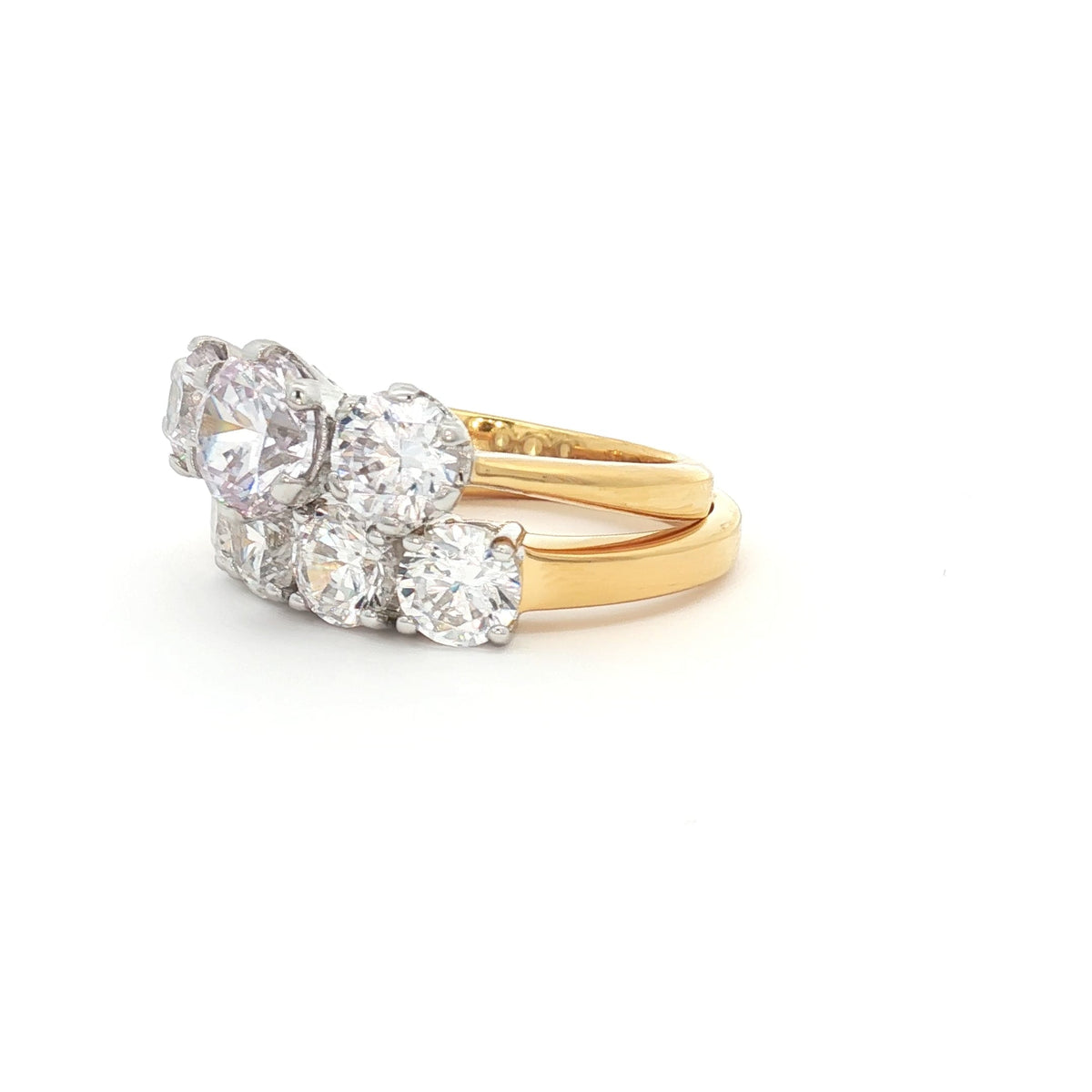 Classic Trilogy Ring and Traditional Four Stone Ring